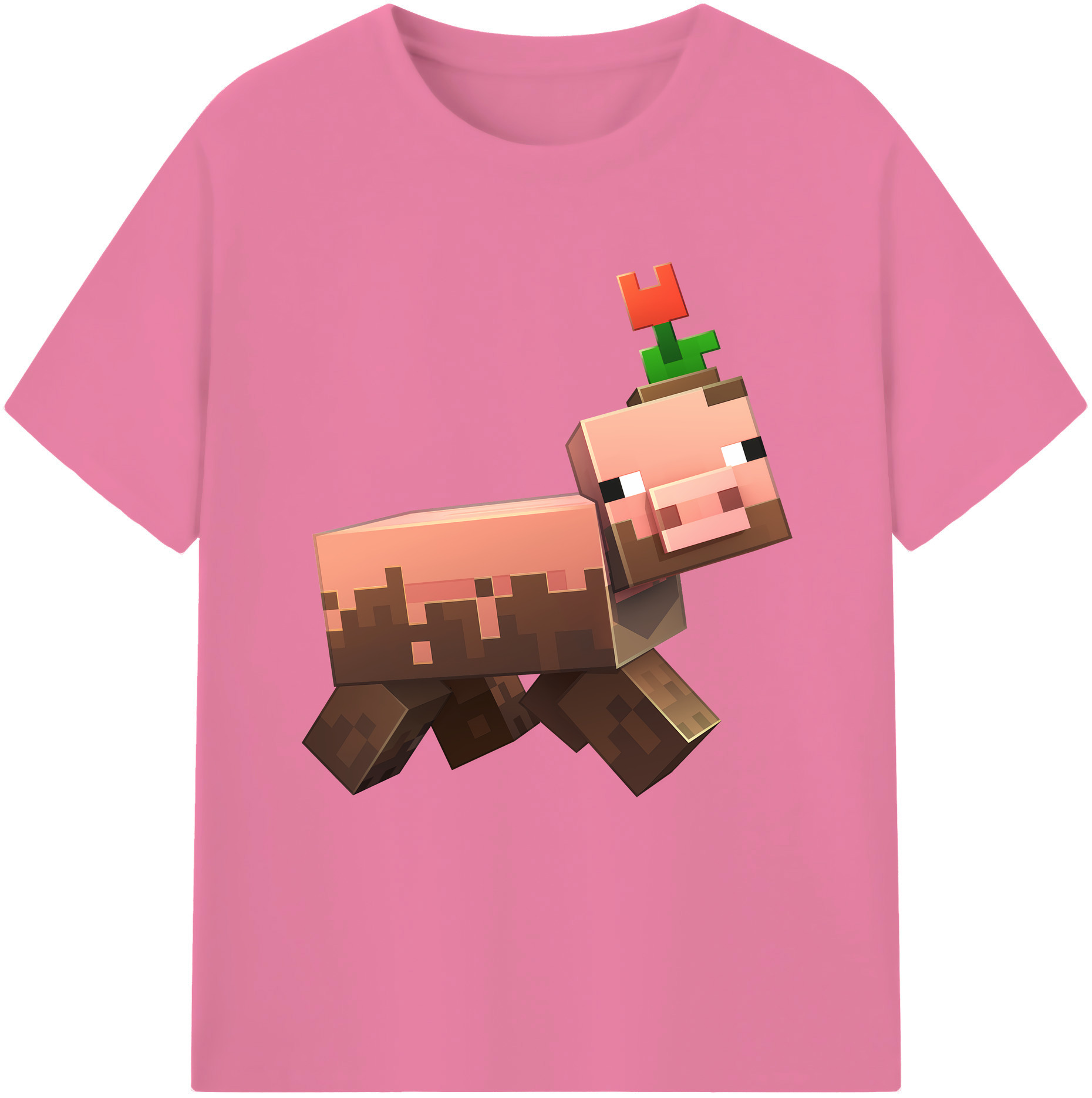 （画像用） マインクラフト ブロックの世界 Minecraft MC Block world 綿100％半袖Tシャツ（フロントプリント）